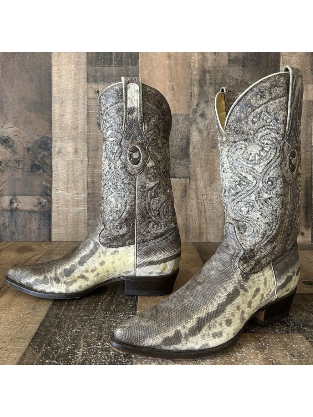 Cuadra Vintage Snakeskin Western Cowboy Boots Mens 9.5